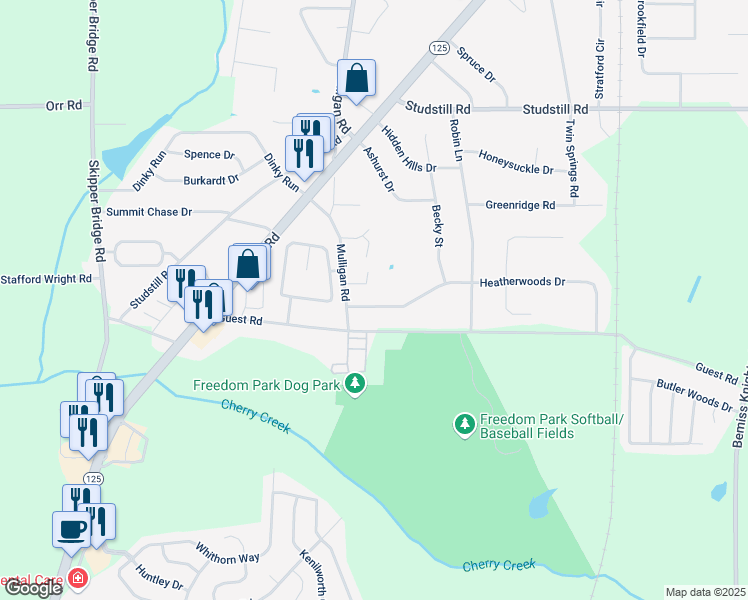 map of restaurants, bars, coffee shops, grocery stores, and more near 3941 Heatherwoods Drive in Valdosta