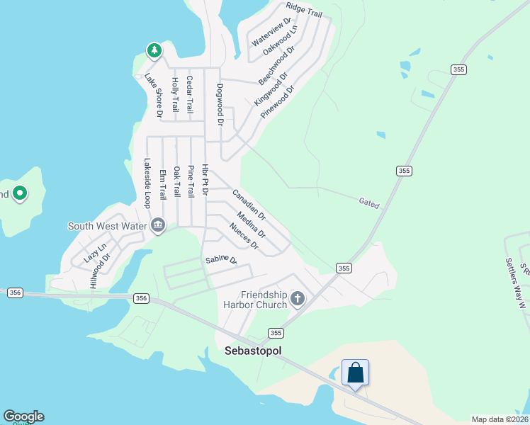 map of restaurants, bars, coffee shops, grocery stores, and more near 347 Canadian Drive in Trinity