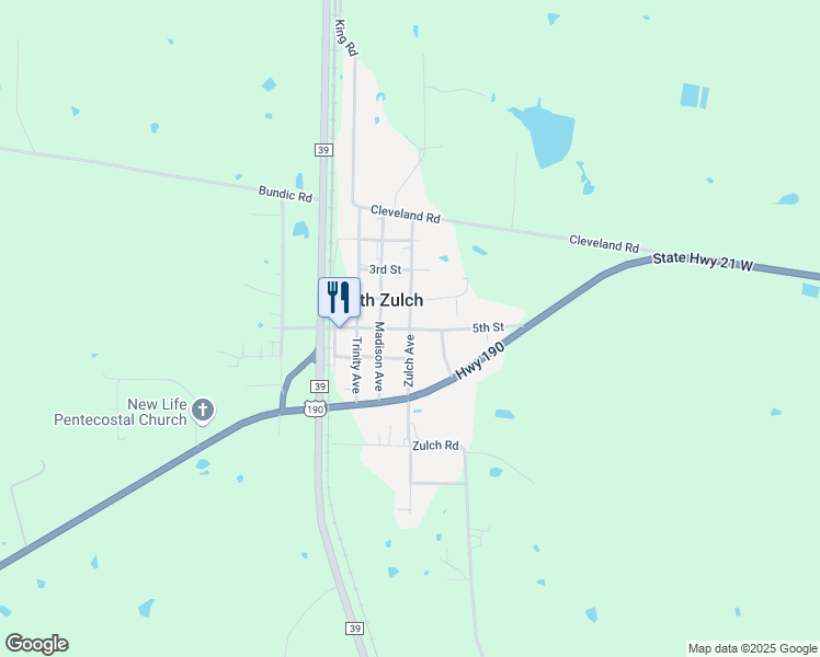map of restaurants, bars, coffee shops, grocery stores, and more near 5th Street in Madison County