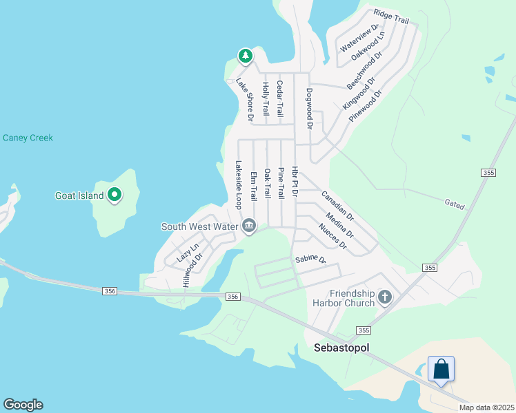 map of restaurants, bars, coffee shops, grocery stores, and more near 185 Elm Trail in Trinity