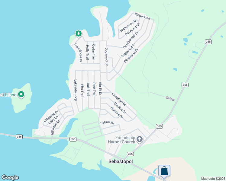 map of restaurants, bars, coffee shops, grocery stores, and more near 205 Canadian Drive in Trinity
