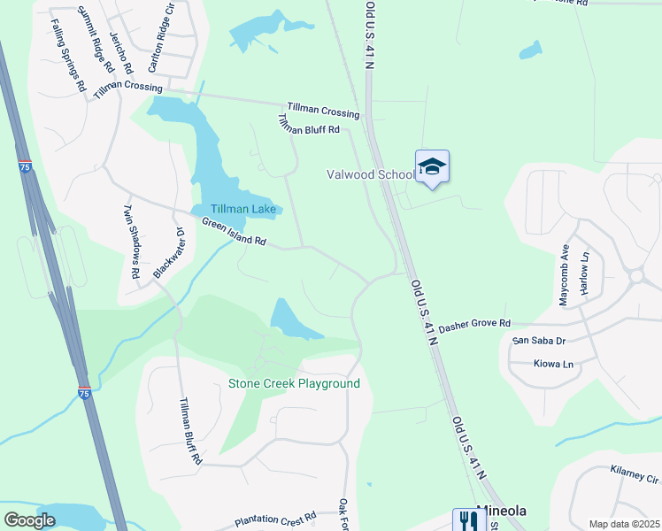 map of restaurants, bars, coffee shops, grocery stores, and more near 4443 Green Island Road in Valdosta