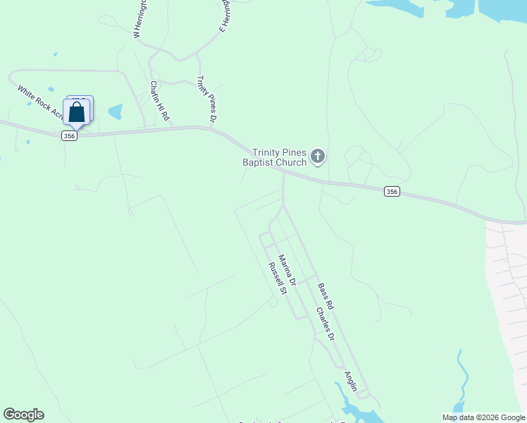 map of restaurants, bars, coffee shops, grocery stores, and more near 197 Hard Rock Lane in Trinity