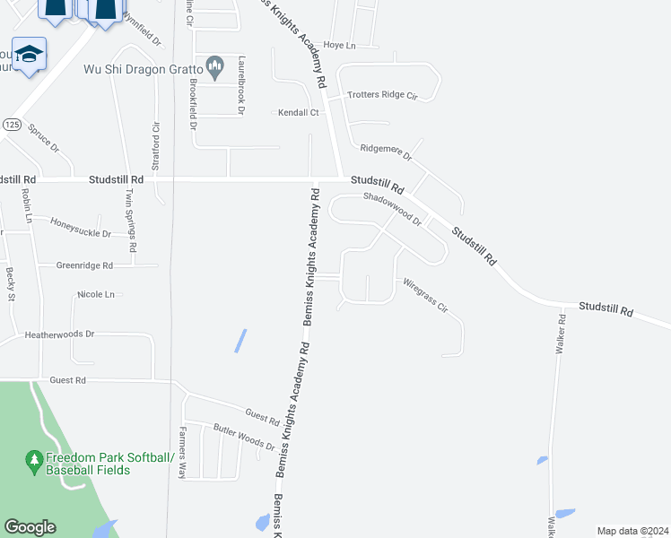 map of restaurants, bars, coffee shops, grocery stores, and more near 4365 Summerlin Drive in Valdosta