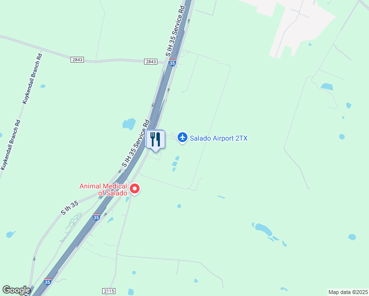 map of restaurants, bars, coffee shops, grocery stores, and more near 15771 South Ih 35 in Salado