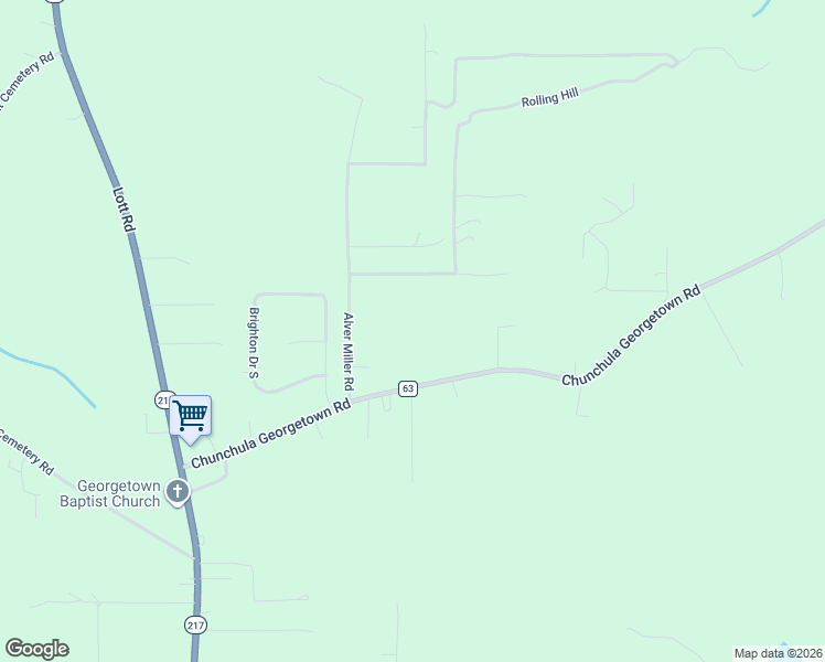map of restaurants, bars, coffee shops, grocery stores, and more near 9610 Chunchula Georgetown Road in Chunchula