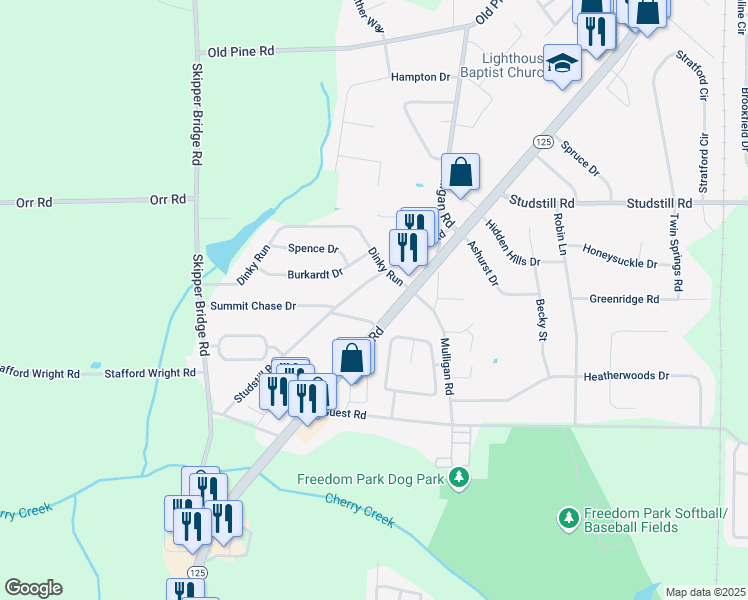 map of restaurants, bars, coffee shops, grocery stores, and more near 4301 Bemiss Road in Valdosta