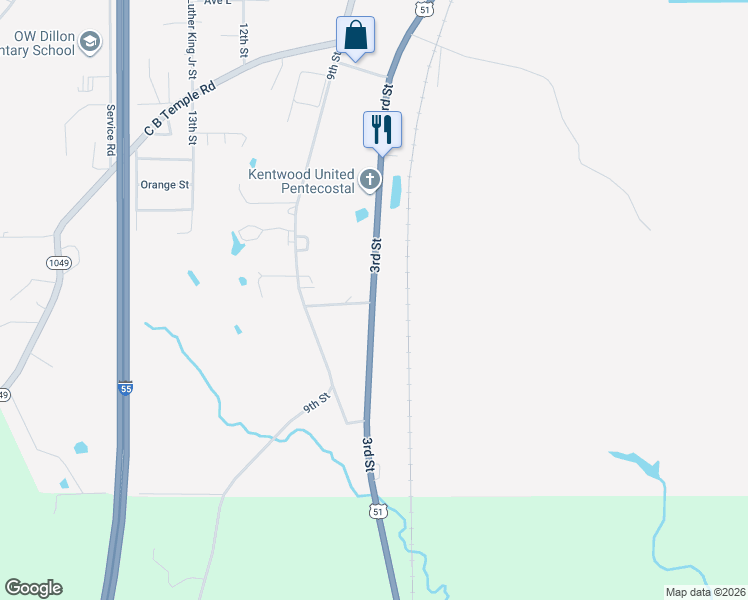 map of restaurants, bars, coffee shops, grocery stores, and more near 1420 3rd Street in Kentwood