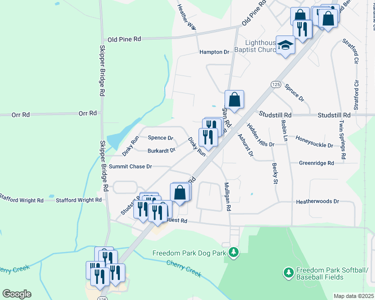 map of restaurants, bars, coffee shops, grocery stores, and more near 4301 Bemiss Road in Valdosta