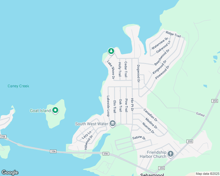 map of restaurants, bars, coffee shops, grocery stores, and more near 323 Oak Trail in Trinity