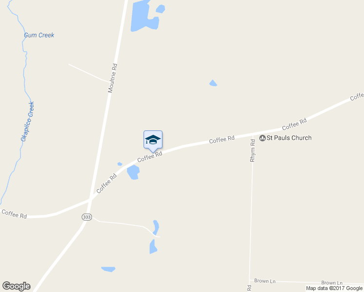 map of restaurants, bars, coffee shops, grocery stores, and more near 6852 Coffee Road in Quitman
