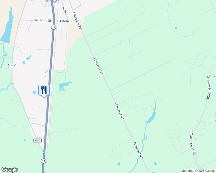 map of restaurants, bars, coffee shops, grocery stores, and more near 1559 Pinecrest Road in Trinity