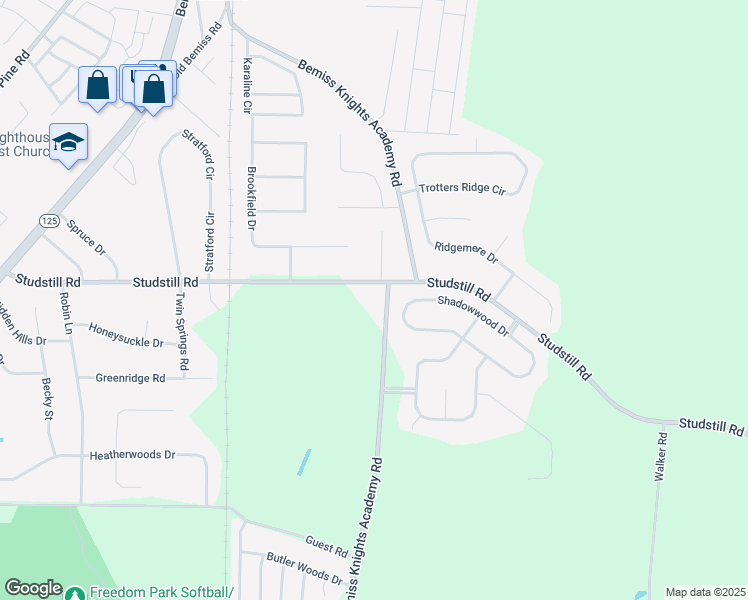 map of restaurants, bars, coffee shops, grocery stores, and more near 3952 Studstill Road in Valdosta