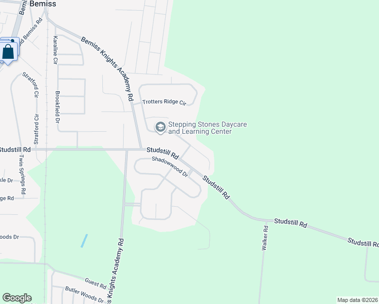 map of restaurants, bars, coffee shops, grocery stores, and more near 4104 Bridle Ridge Drive in Valdosta