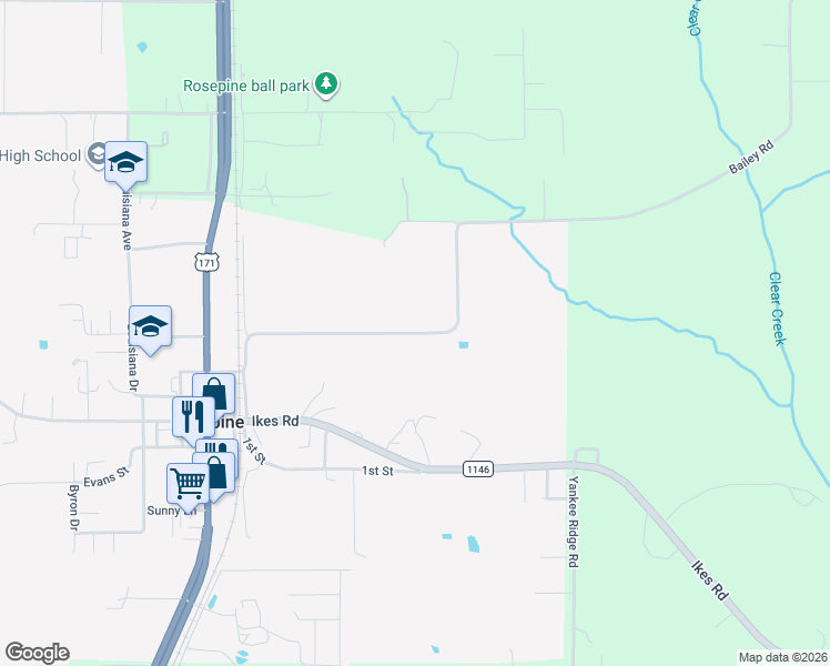 map of restaurants, bars, coffee shops, grocery stores, and more near 1569 Par Road 7040 in DeRidder