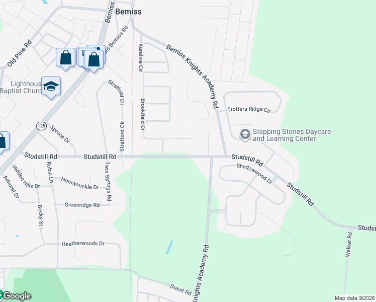 map of restaurants, bars, coffee shops, grocery stores, and more near 3926 Studstill Road in Valdosta