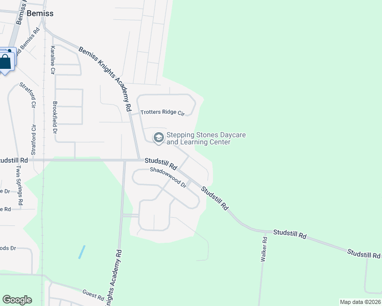 map of restaurants, bars, coffee shops, grocery stores, and more near 4104 Bridle Ridge Drive in Valdosta