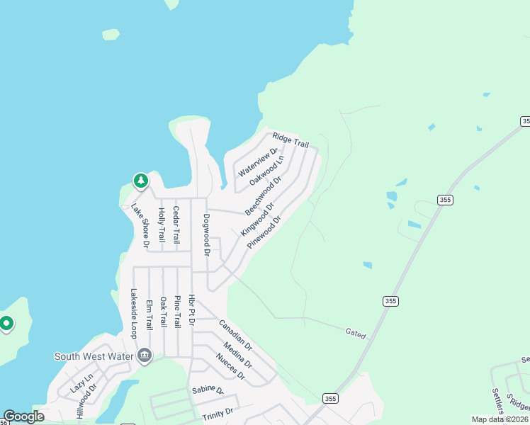 map of restaurants, bars, coffee shops, grocery stores, and more near Sun Ray Lane in Trinity County