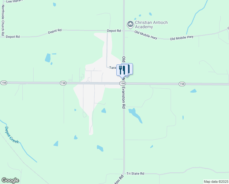 map of restaurants, bars, coffee shops, grocery stores, and more near 100-198 George Bennett Rd in Lucedale