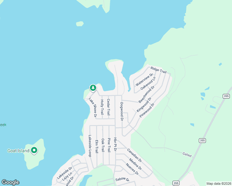 map of restaurants, bars, coffee shops, grocery stores, and more near 156 Lake Shore Drive in Trinity
