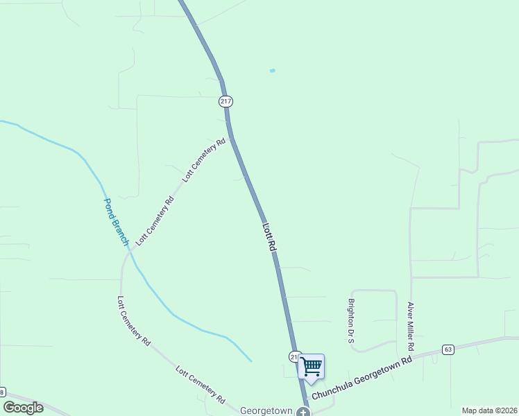 map of restaurants, bars, coffee shops, grocery stores, and more near 11277 Lott Road in Chunchula
