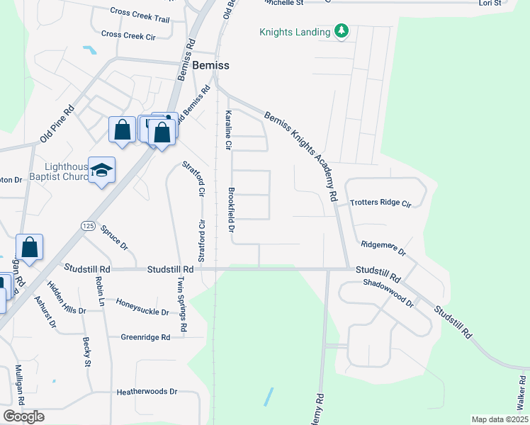map of restaurants, bars, coffee shops, grocery stores, and more near 3821 Lynfield Lane in Valdosta