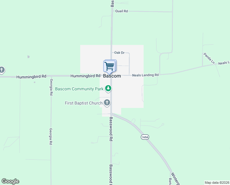 map of restaurants, bars, coffee shops, grocery stores, and more near 4970 Basswood Road in Bascom