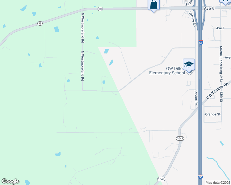 map of restaurants, bars, coffee shops, grocery stores, and more near 1600 East Westmoreland Road in Kentwood