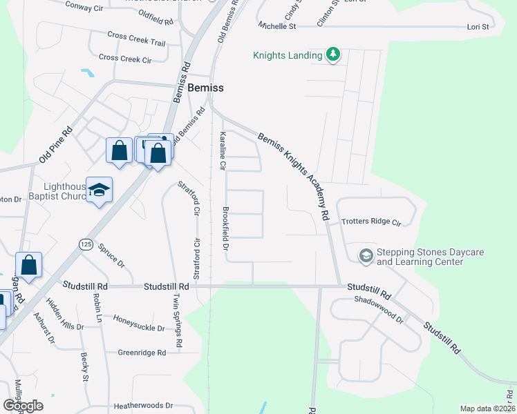 map of restaurants, bars, coffee shops, grocery stores, and more near 3921 Merryfield Lane in Valdosta