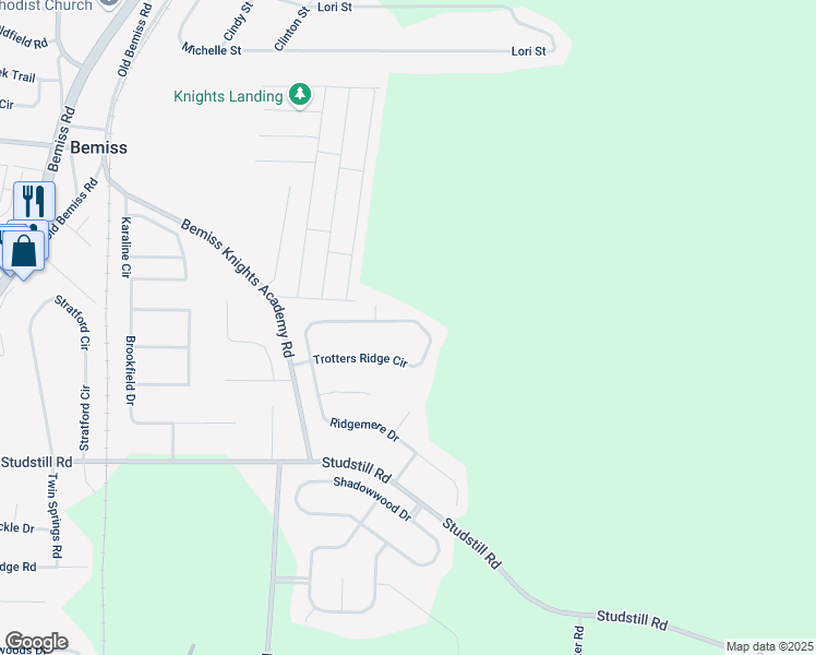 map of restaurants, bars, coffee shops, grocery stores, and more near 3893 Trotters Ridge Circle in Valdosta