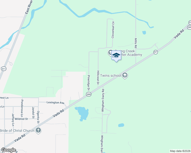 map of restaurants, bars, coffee shops, grocery stores, and more near 119 Hillcrest Drive in Bainbridge