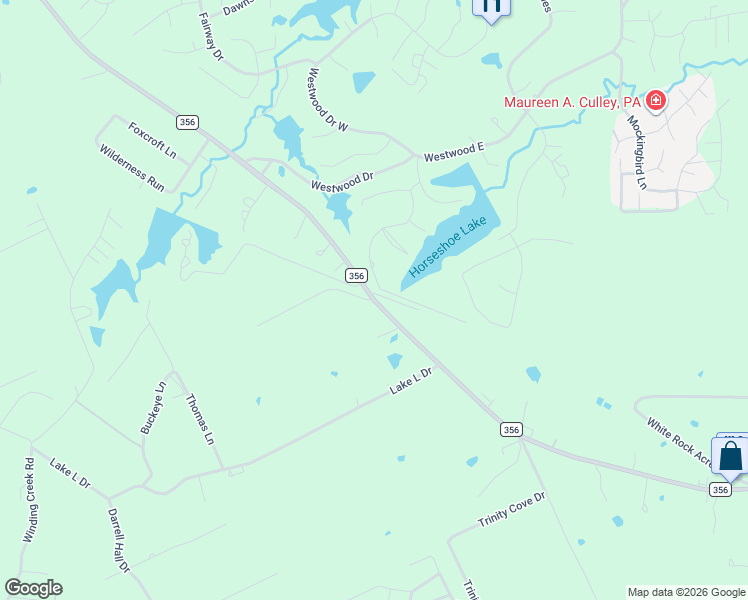 map of restaurants, bars, coffee shops, grocery stores, and more near 201 Barker Lane in Trinity