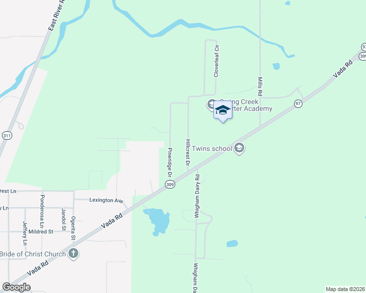 map of restaurants, bars, coffee shops, grocery stores, and more near 119 Hillcrest Drive in Bainbridge