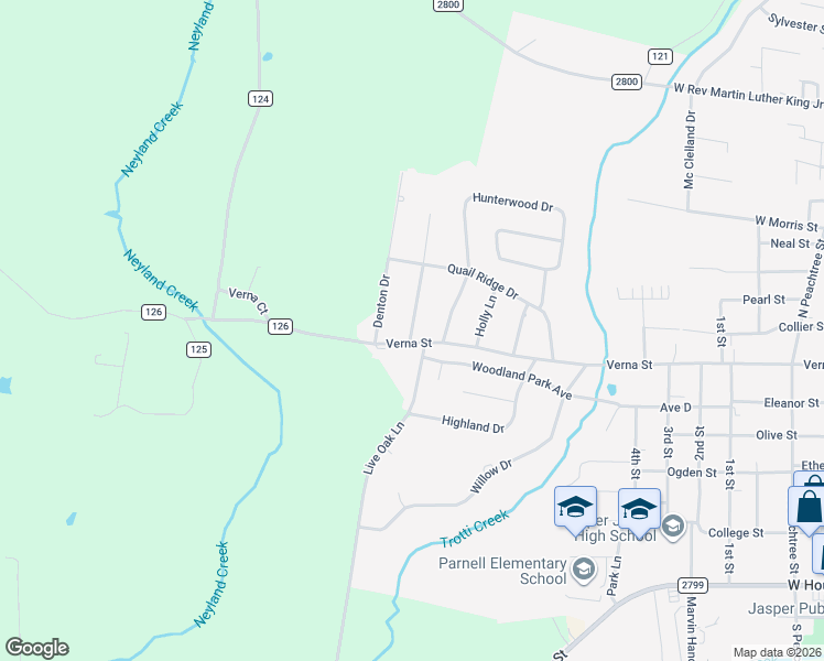 map of restaurants, bars, coffee shops, grocery stores, and more near 814 Richardson Dr in Jasper