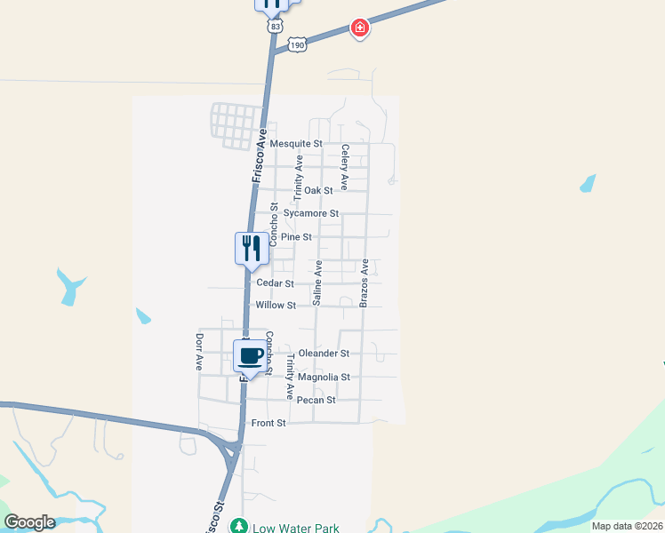 map of restaurants, bars, coffee shops, grocery stores, and more near 800 Saline Street in Menard