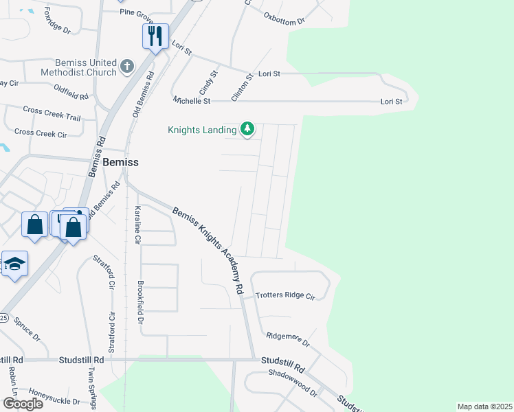 map of restaurants, bars, coffee shops, grocery stores, and more near 3964 Medieval Court in Valdosta