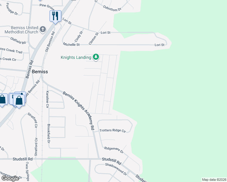 map of restaurants, bars, coffee shops, grocery stores, and more near 3948 Crusader Court in Valdosta