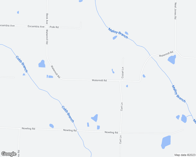 map of restaurants, bars, coffee shops, grocery stores, and more near 4448 Watermill Road in Jay