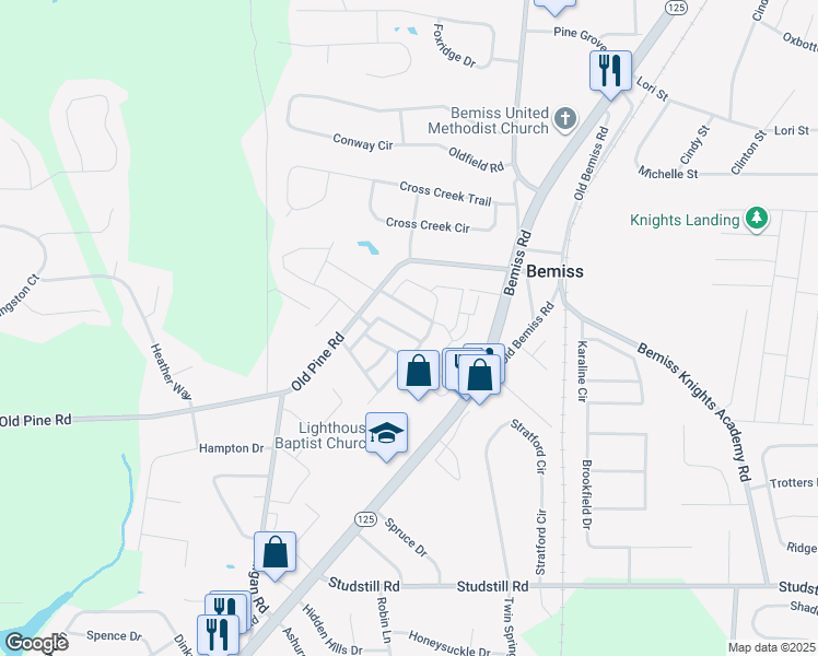 map of restaurants, bars, coffee shops, grocery stores, and more near 4029 Glen Laurel Drive North in Valdosta