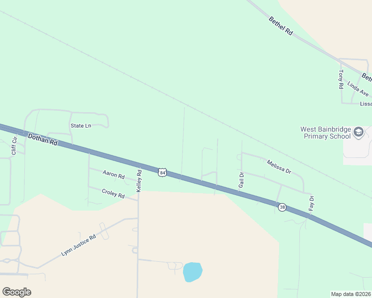 map of restaurants, bars, coffee shops, grocery stores, and more near 148 Day Drive in Bainbridge
