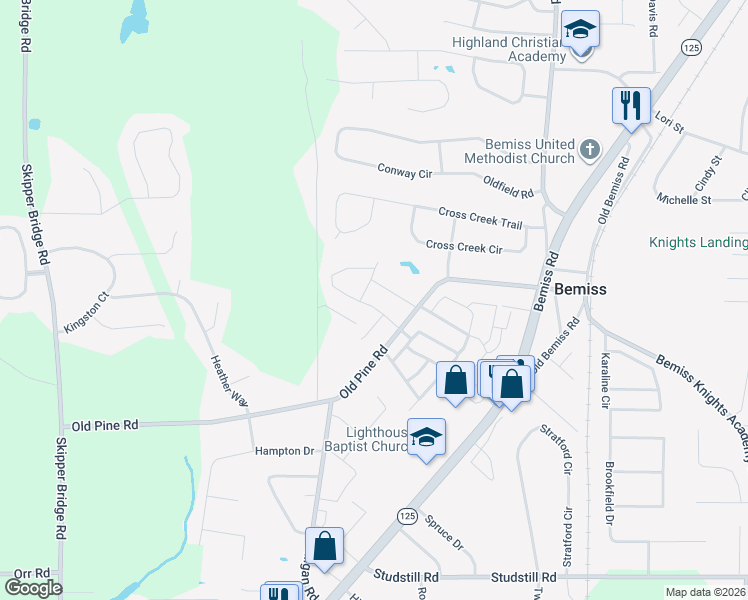 map of restaurants, bars, coffee shops, grocery stores, and more near 4015 Hawthorne Drive in Valdosta