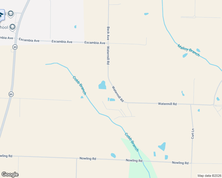map of restaurants, bars, coffee shops, grocery stores, and more near 4251 Watermill Road in Jay