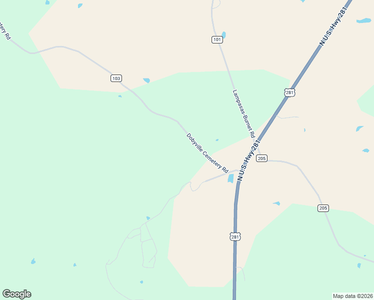 map of restaurants, bars, coffee shops, grocery stores, and more near 305 County Road 103 in Lampasas