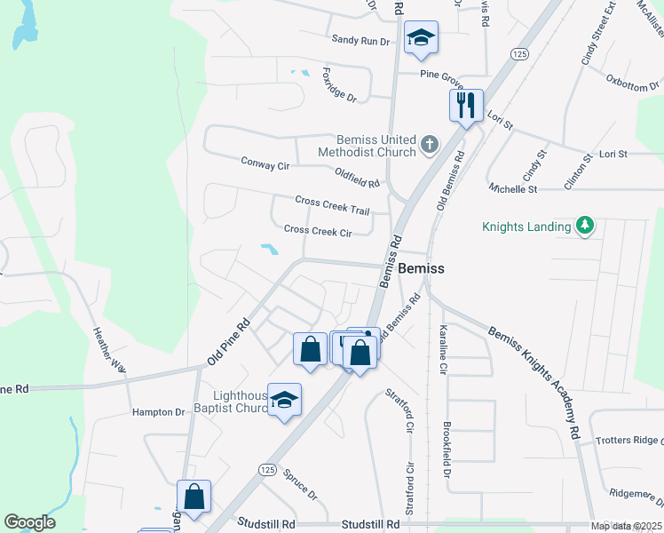 map of restaurants, bars, coffee shops, grocery stores, and more near 4658 Sara Road in Valdosta