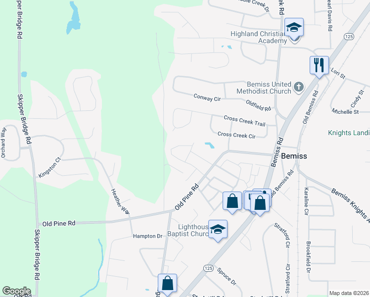 map of restaurants, bars, coffee shops, grocery stores, and more near 4001 Gramercy Drive in Valdosta