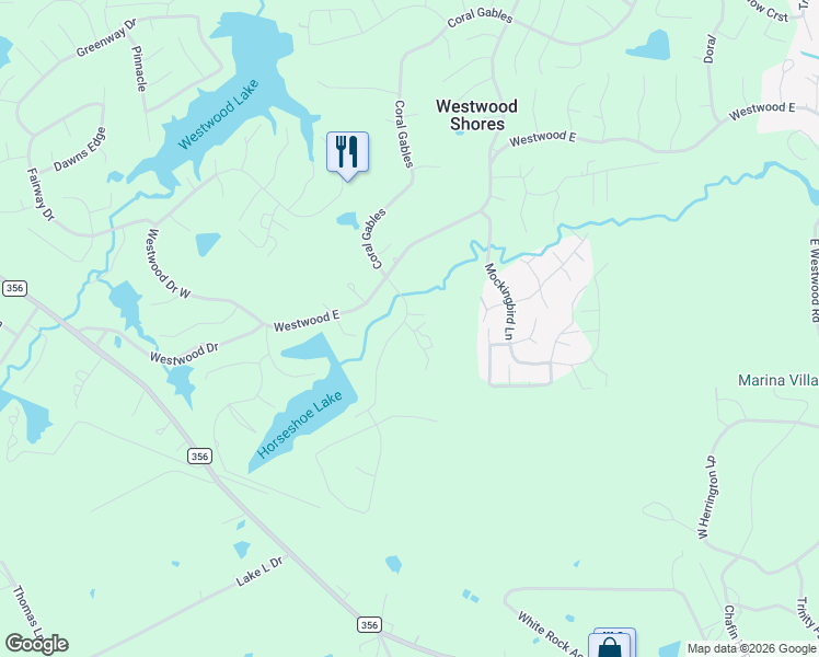 map of restaurants, bars, coffee shops, grocery stores, and more near 52 Coral Gables in Trinity