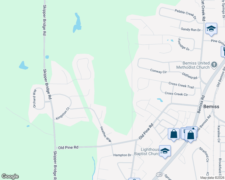 map of restaurants, bars, coffee shops, grocery stores, and more near 3836 Chris Circle in Valdosta