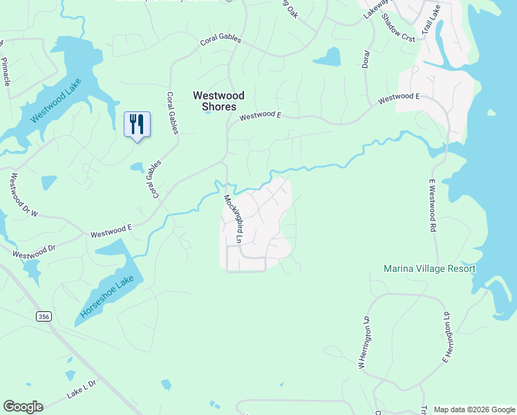 map of restaurants, bars, coffee shops, grocery stores, and more near 41 Whippoorwill Lane in Trinity