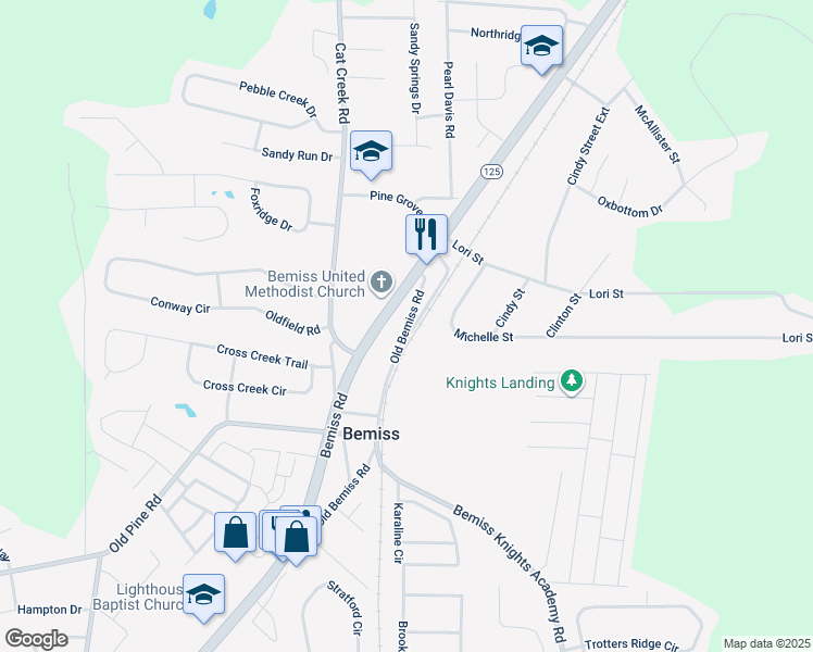 map of restaurants, bars, coffee shops, grocery stores, and more near 4256 Old Bemiss Road in Valdosta