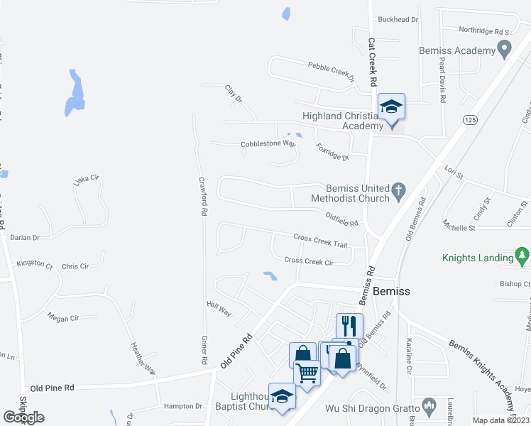 map of restaurants, bars, coffee shops, grocery stores, and more near 4025 Conway Circle in Valdosta